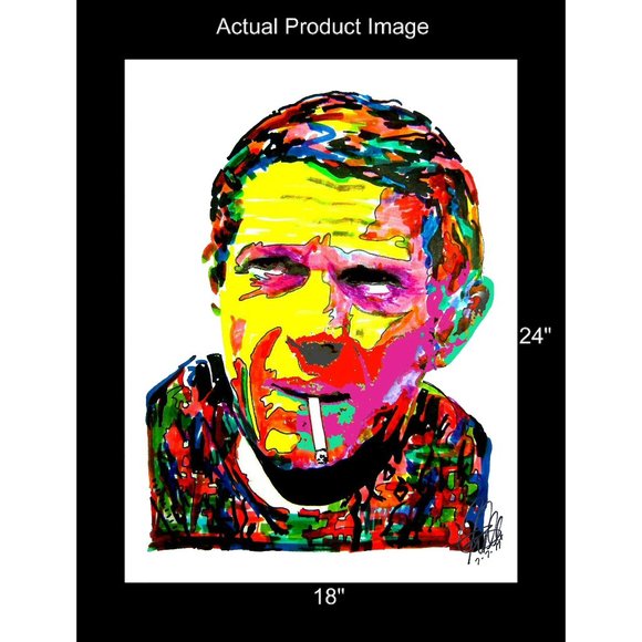 Steve McQueen Actor Great Escape Poster Print Wall Art 18x24 - Picture 2 of 5